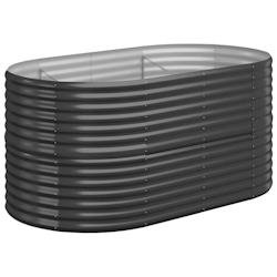 Helloshop26 - Jardinière bac lit surélevé plantes fleurs terrasse jardin de jardin acier enduit de poudre anthracite 02_0039480 - acier 3000218530280