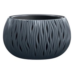 Prosperplast - Pot BOWL SANDY en plastique avec réservoir, anthracite, 19,5x29x29 cm - gris plastique 590519722395