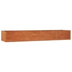 Helloshop26 - Jardinière bac lit surélevé plantes fleurs terrasse jardin de jardin rouillé 320 x 80 x 45 cm acier corten marron 02_0039872 - marro