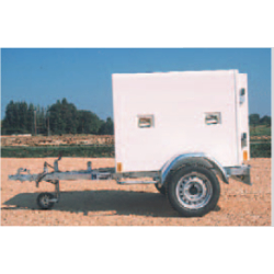 Remorque frigorifique 750 kg PTAC - ouverture arrière pour palette - châssis acier galvanisé avec roue de secours