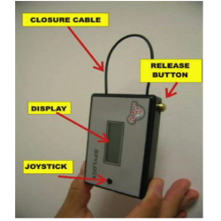 Scellé électronique Spy-Lock - réutilisable en PVC résistant avec câble acier et écran LCD
