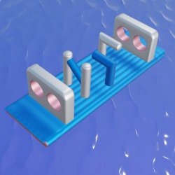 Fun obstacle - structure gonflable pour aquapark avec 5 obstacles différents - 6x2x1,4m - norme CE EN 25649