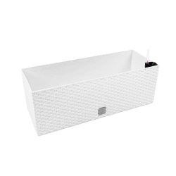 Prosperplast - Jardinière rectangulaire 17 litres avec arrosage automatique, blanche, 52x20x19 cm - blanc plastique ZA694