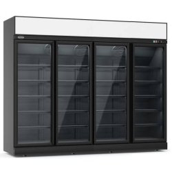 Vitrine réfrigérée avec portes en verre noir INS-2060R - 4 portes - 2060 L - 410 kg - mobile
