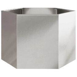 Helloshop26 - Jardinière bac lit surélevé plantes fleurs terrasse jardin hexagone 69 x 60 x 45 cm acier inoxydable Argent 02_0038653 - inox 3000217