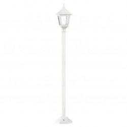Lampadaire d'éclairage public - 1 tête - Clic-clac 4 - IP44 - E27 - Blanc rustique - Verre transparent - Hauteur 1910 mm