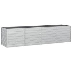 Helloshop26 - Jardinière bac lit surélevé plantes fleurs terrasse jardin de jardin 320 x 80 x 77 cm acier galvanisé argenté Argent 02_0039435 - a