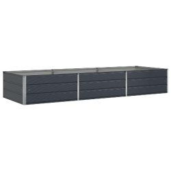 Helloshop26 - Jardinière en acier galvanisé design industriel extérieur 195 x 100 x 45 cm pratique moderne en acier anthracite 02_0059246 - acier 3