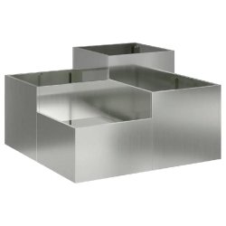 Helloshop26 - Cache-pot rectangulaire design moderne jardin terrasse 100 x 100 x 48 cm en acier galvanisé argent - métal 3000237228113