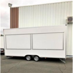 Remorque commerciale panneaux lisses 520x203x230 - 2500 kg - volets latéraux + porte arrière