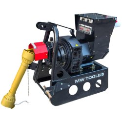 Groupe électrogène agricole 30 kW (37,5 kVA) pour tracteur dès 30 ch - 230 V et 400 V - Régulateur AVR - Cardan et attelage trois points MW Tools PTG300