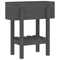Helloshop26 - Jardinière bac lit surélevé plantes fleurs terrasse jardin 62 x 30 x 69 cm bois massif de pin gris 02_0037748 - gris Bois massif 3000