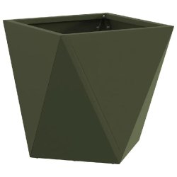 Helloshop26 - Jardinière carrée moderne extérieur 30 x 30 x 30 cm avec base consolidée en acier vert olive 02_0053054 - vert acier 3000237731507