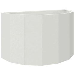 Helloshop26 - Jardinière demi-ronde moderne extérieure 90 x 45 x 50 cm design chic en acier blanc - blanc métal 3000237668308