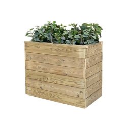 HORTALIA Jardinière en bois avec réserve d’eau Nidum Basic 75 x 40 x 60 cm – Intérieur et extérieur - marron Bois massif N746