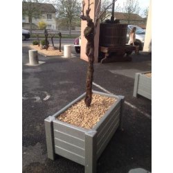 Jardinière rectangulaire 150x70x55cm - 100% recyclée - Gamme rabotée - J1507055