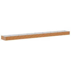 Helloshop26 - Jardinière surélevée design industriel extérieur 775 x 100 x 36 cm drainage optimal en acier galvanisé marron clair 02_0059051 - ma