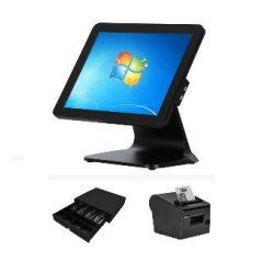 Caisse enregistreuse tactile OVA I5 - pied support en aluminium noir - mise en place rapide et efficace