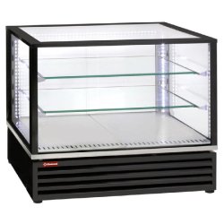 Vitrine positive à poser 3 étagères gn 1/1 noire réfrigérée - VRDP-B1-R2