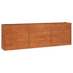 Helloshop26 - Jardinière bac lit surélevé plantes fleurs terrasse jardin de jardin rouillé 240 x 40 x 77 cm acier corten marron 02_0039867 - marro