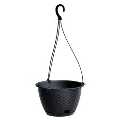 Prosperplast - Jardinière suspendue RATOLLA ROUND W 3,4 L - 21,7x21,7x14,2 cm, coloris Anthracite - gris plastique polypropylène ZA3871