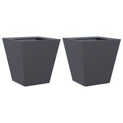 Helloshop26 - Jardinière bac lit surélevé plantes fleurs jardin terrasses lot de 2 30 x 30 x 30 cm acier anthracite 02_0038912 - acier 3000217962167