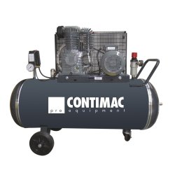 Compresseur à piston lubrifié par huile - Contimac CM 505/10/100 W avec cuve 100L, 10 bars, 2 cylindres en ligne