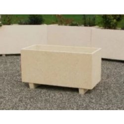 Jardinière rectangulaire en béton armé Toutankhamon - autostable, option antigraffiti, paire de pieds en option, dimensions 120x55x55 cm, poids 250 kg