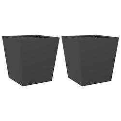 Helloshop26 - Jardinière bac lit surélevé plantes fleurs jardin terrasses lot de 2 40 x 40 x 40 cm acier noir 02_0038952 - noir acier 3000218030933
