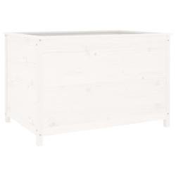 Helloshop26 - Jardinière bac lit surélevé plantes fleurs terrasse jardin de jardin 119,5 x 82,5 x 78cm bois de pin massif blanc 02_0039337 - blanc