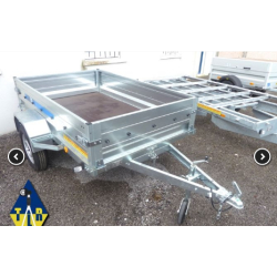 Jalon Tempo TLR - Remorque pour véhicules légers - PTAC 700kg - Benne et ridelles rabattables