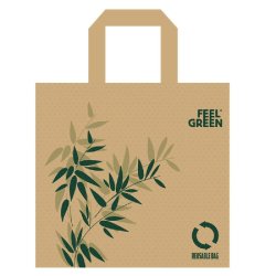 Sac réutilisable intissé Feel green 45+20x40cm - par 50