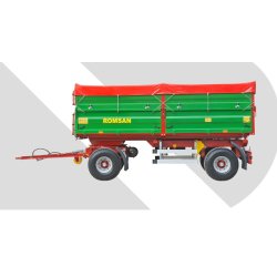 R 100 csga benne agricole à double essieu - romsan - capacité de 10000 kg