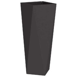 Helloshop26 - Jardinière moderne extérieure 30 x 30 x 75 cm design chic points focaux en acier noir - noir acier 3000237700046