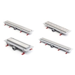 Caniveau d'écoulement de douche en acier inoxydable - Bonde d'écoulement Harmony mat - 65 cm