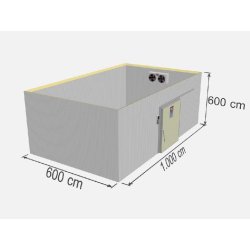 Chambre froide négative industrielle - TD FRZ-360C - 360 m3 avec panneaux sandwich et porte coulissante