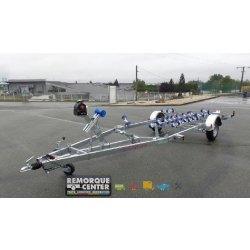 Porte bateau immergeable SUN WAY - D2415 - PTAC : 1500Kg - Kit rouleaux - 1 essieu - Transport de bateaux jusqu'à 6m