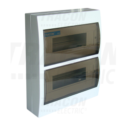 Boîte de distribution en saillie - cache fumée - rail N-PE 2×12 (24 modules) - IP40 - dimensions 330×270×75 mm