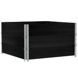 Helloshop26 - Jardinière bac lit surélevé plantes fleurs terrasse jardin 100 x 100 cm bois massif de pin noir 02_0037247 - noir métal 3000217839735