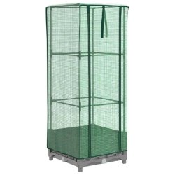Helloshop26 - Jardinière bac lit surélevé plantes fleurs terrasse jardin surélevée avec housse aspect rotin 40 x 40 x 123 cm gris 02_0038767 - gr
