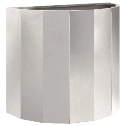 Helloshop26 - Jardinière demi-ronde moderne extérieur 60 x 30 x 50 cm en acier inoxydable argent 02_0052961 - inox 3000237677157