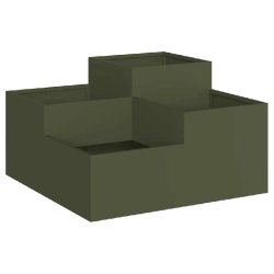 Helloshop26 - Cache-pot de jardin rectangulaire moderne 80 x 80 x 48 cm ambiance chic en acier vert olive 02_0052057 - vert métal 3000237224429