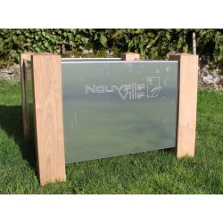 Jardinière en aluminium 3 mm - pieds en bois douglas - robuste et sur mesure