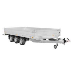 Plateau ridelle 406x204 cm - 3500 kg PTC - 3 essieux Saris avec ridelles en aluminium et ouverture 4 côtés
