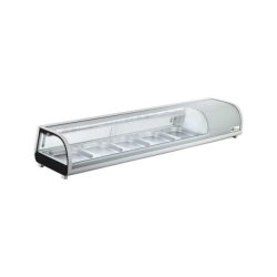 Vitrine réfrigérée à poser - 5 bacs GN1/2 - Ref : RTS-132L - Éclairage LED - Fabriquée en Italie