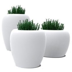 Bac à fleurs rond en polyéthylène rotomoulé - Pylblo - Réserve d'eau et options personnalisables