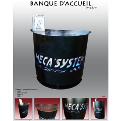 Banque d'accueil Mekadesign - personnalisable avec logo gravé et option éclairage