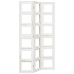 Décoshop26 - Paravent séparateur de pièce cloison porte photos 3 panneaux en bois de paulownia blanc vieilli DEC030757 - blanc Bois massif 30002581