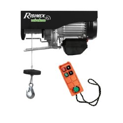 Palan électrique RIBIMEX 200/400kg avec télécommande - poulie de mouflage et moteur monophasé 230V