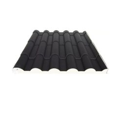 Panneau sandwich imitation tuile - idéal pour couvertures de maisons et adjacents - Noir RAL 9005 - isolation polyuréthane